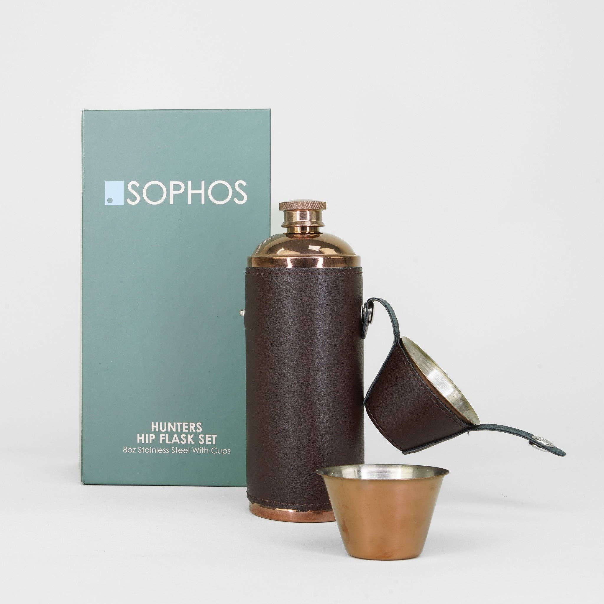 Sophos – wholesale Plunta – 8 oz Koppar Hunters Fickplunta med två koppar5