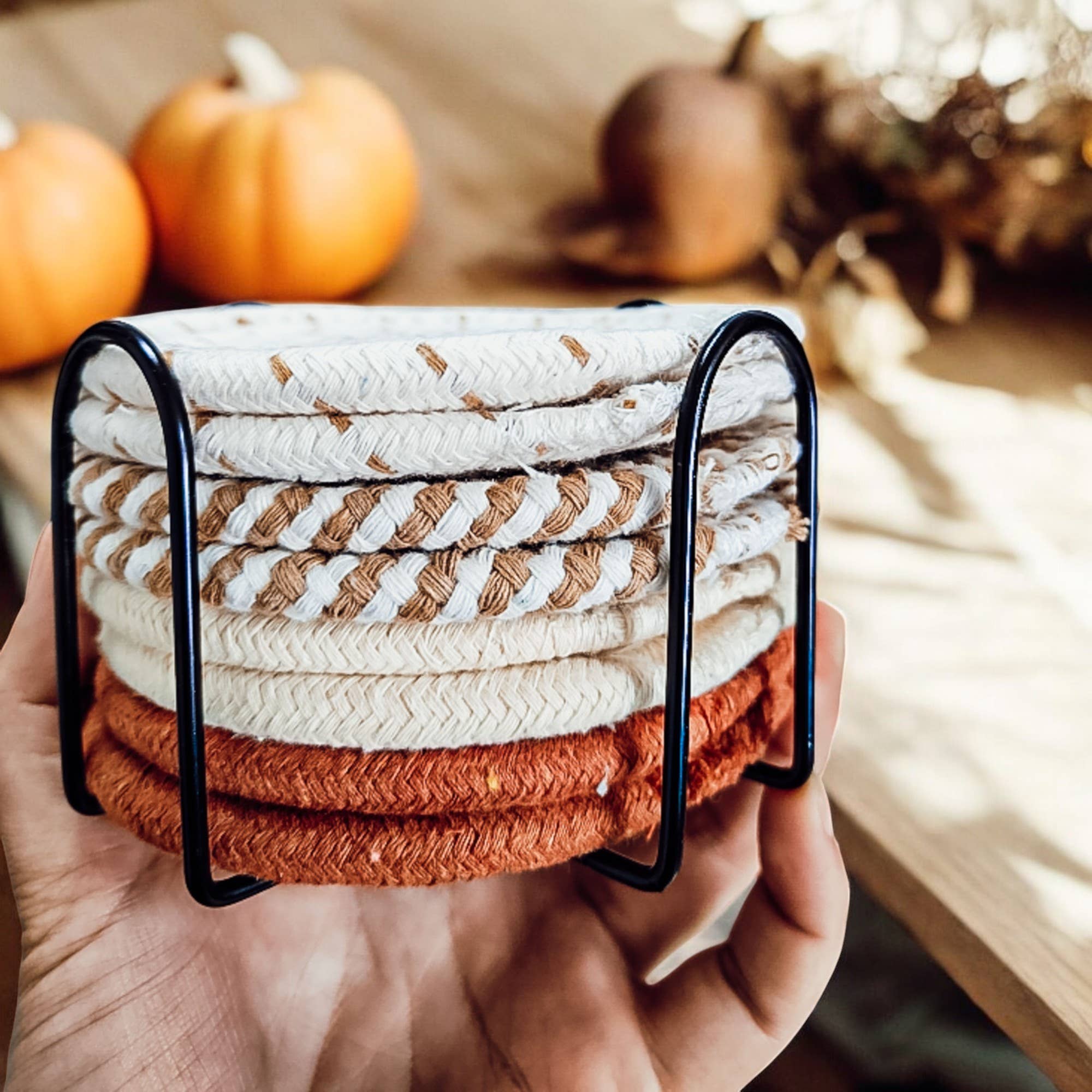 Gia Roma - Wholesale Coasters - Fall Fabric Coaster Sets, Gift Ready | Autumn Tabletop Decor1