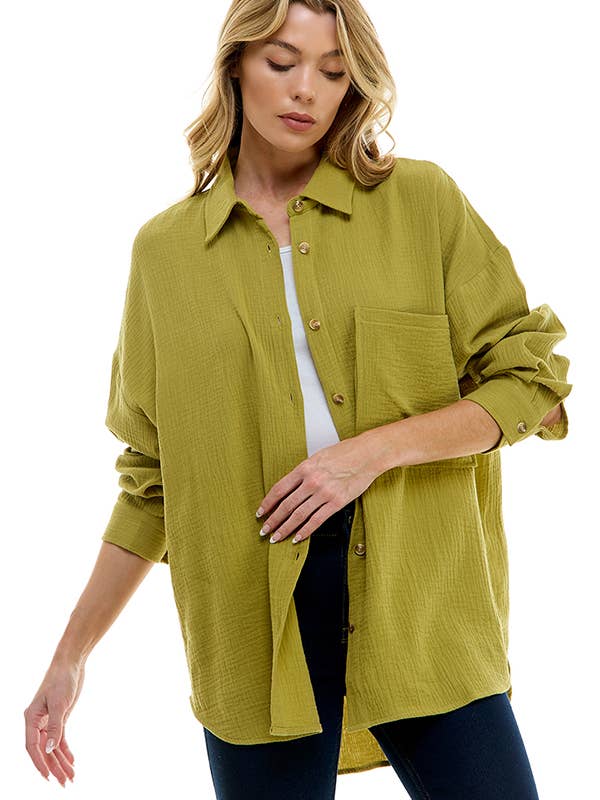 CAMISA OVERSIZE DE GASA DE ALGODÓN para venta al por mayor de ACOA COLLECTION