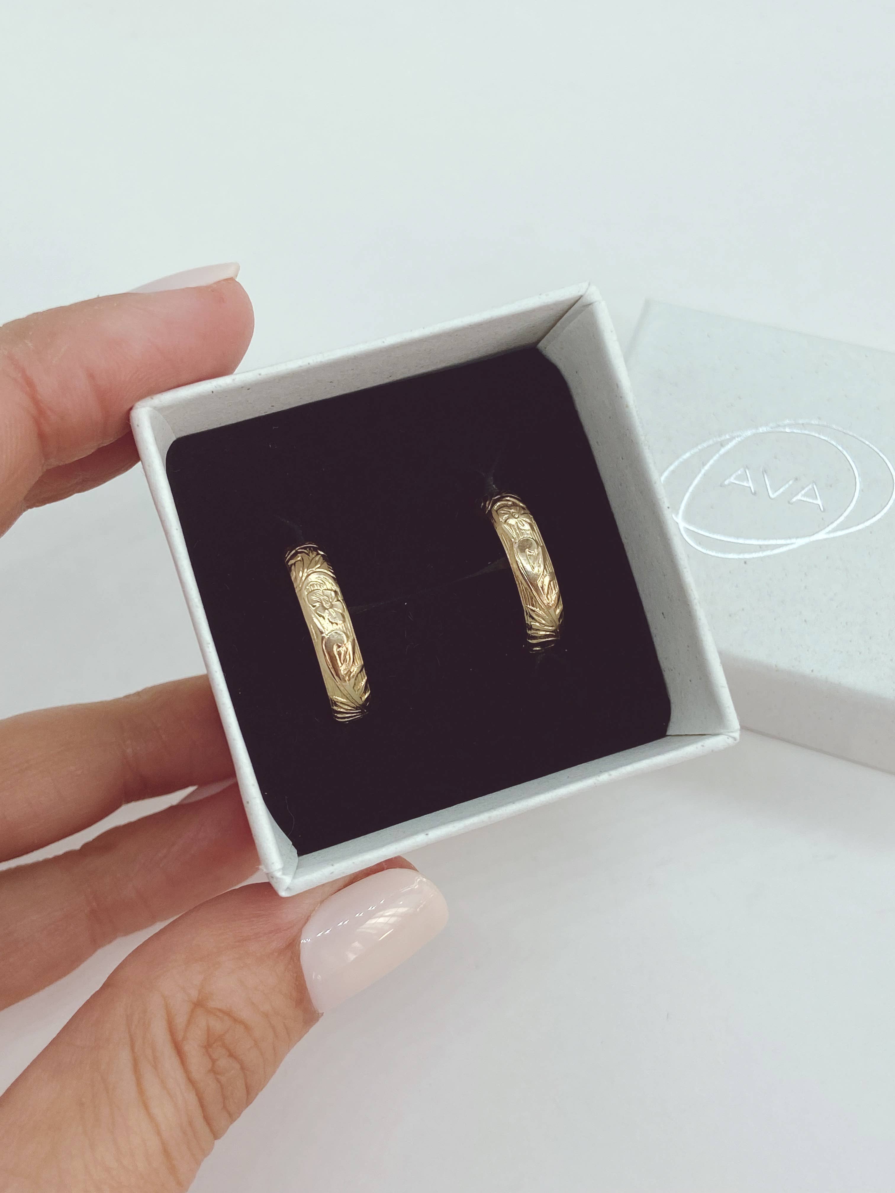 AVA Handmade Jewelry – Anel de banda por atacado – Banda grossa floral vintage; banda grossa floral, banda floral12