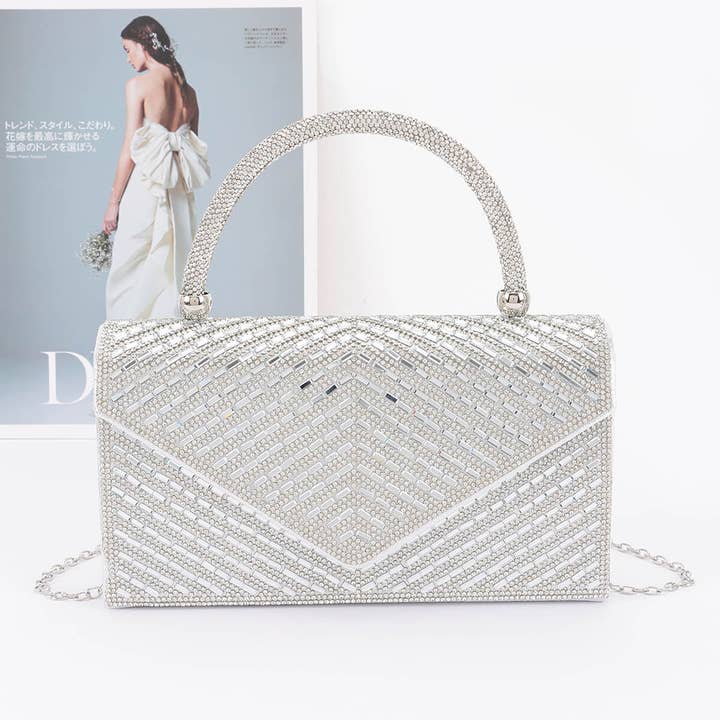 Rhinestone Top Handle flap Bag for wholesale by 3AM BY H&D ACCESSORIES