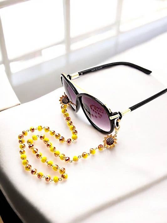 SOPORTE PARA GAFAS DE GIRASOL CON CUENTAS DE VIDRIO para venta al por mayor de Andrea Bijoux