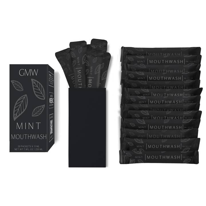 Go Mouthwash - Wholesale Mouthwash - Luxury Mouthwash Packets 20pc - Matte Black