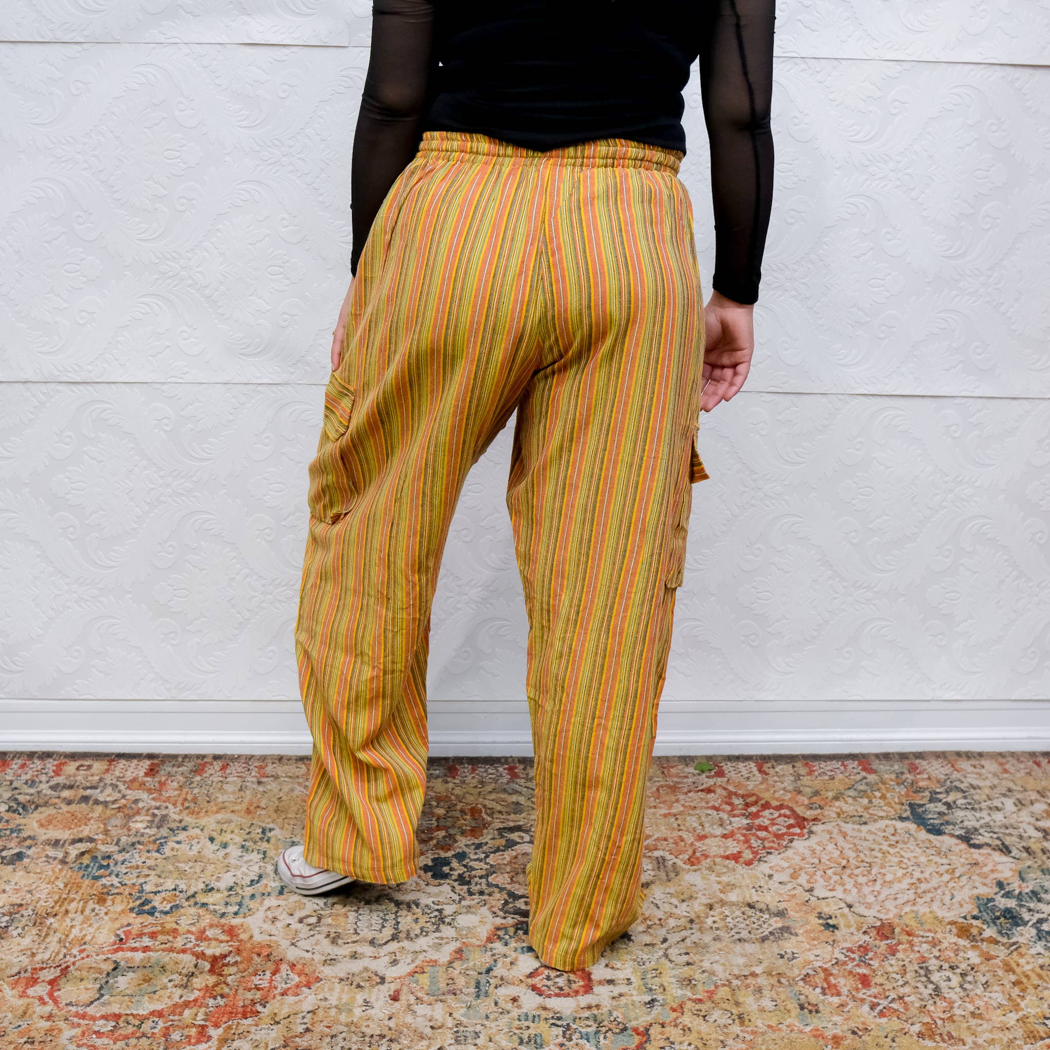 Karma Nepal Crafts - Wholesale Pants - Unisex - Multicolor Unisex Cotton Cargo Pants13