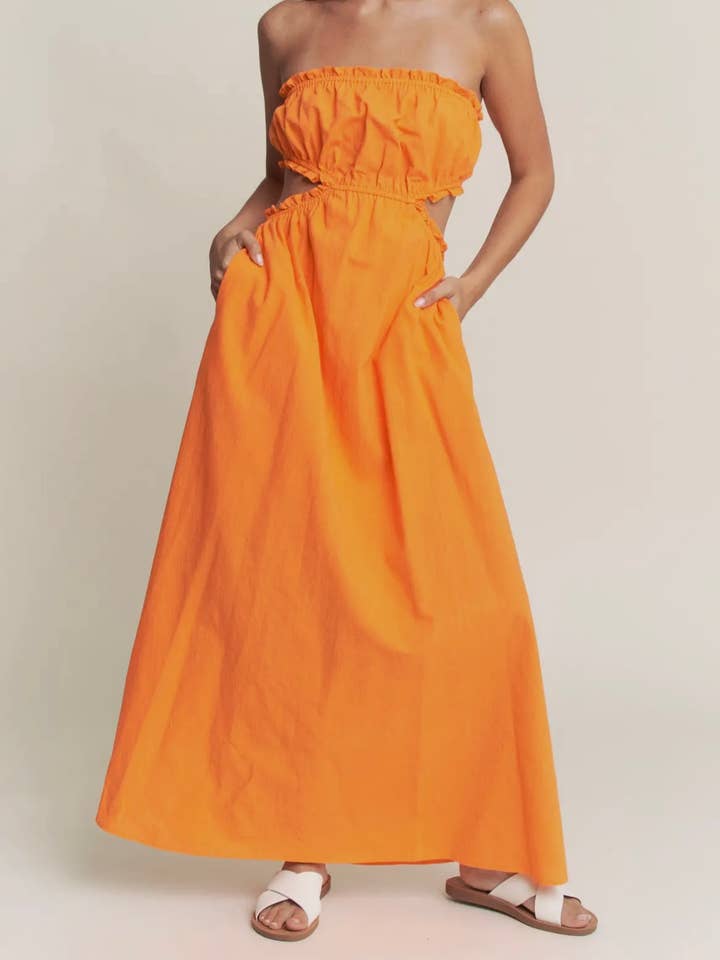 Abito tagliato - arancione per la vendita all'ingrosso da parte di Italy's Kloset