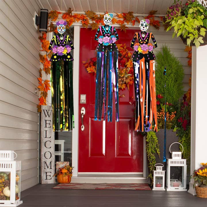 4E's Novelty - Wholesale Party Sign/Banner - 4E’s Novelty 3 Pack Day of the Dead Hanging Decorations 3ft 6