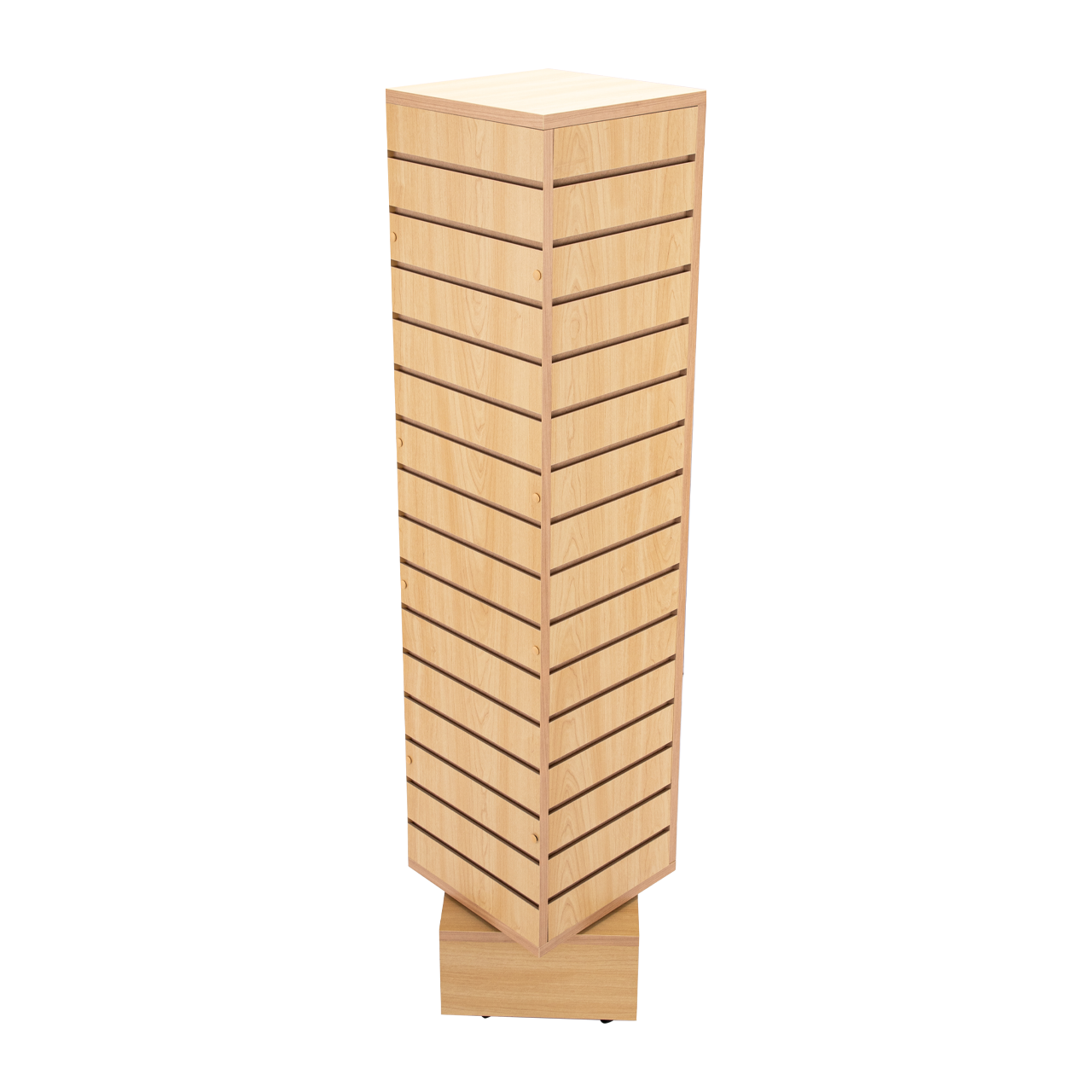 Store Supply Warehouse - Wholesale Retailer Display - Accessories - Maple Rotating Slatwall Tower - 12"L x 12"W x 54"H1