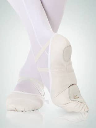 Chaussures de ballet en toile totalement extensible à semelle fendue 246C pour la vente par Body Wrappers
