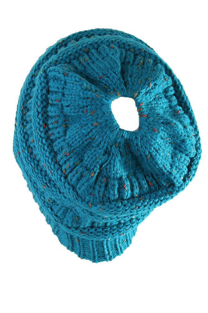 Hana - Wholesale Beanie - Women's - C.C Confetti Ponytail Messy Bun Beanie43