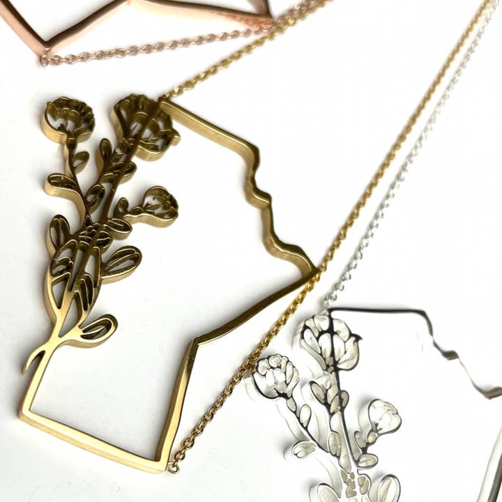 The Locals - Wholesale Pendant/Charm Necklace - Manitoba Floral Necklace0