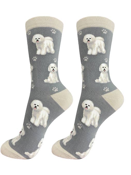 E&S Pets - Wholesale Socks - Unisex - Bichon Frise - Fun Novelty Dog Socks - Unisex