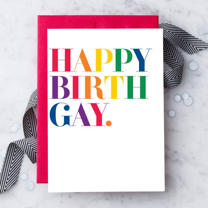 LG28 - "Happy Birth Gay" Greeting Card for wholesale by Design With Heart