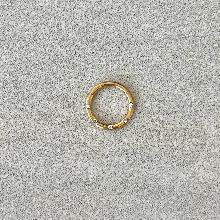 Elara Body Jewelry - Wholesale Nose Ring - Minimalist Gold Septum Piercing (16G | 8mm or 10mm | Surgical Steel | Gold, Rainbow, Rose Gold, Silver or Black)