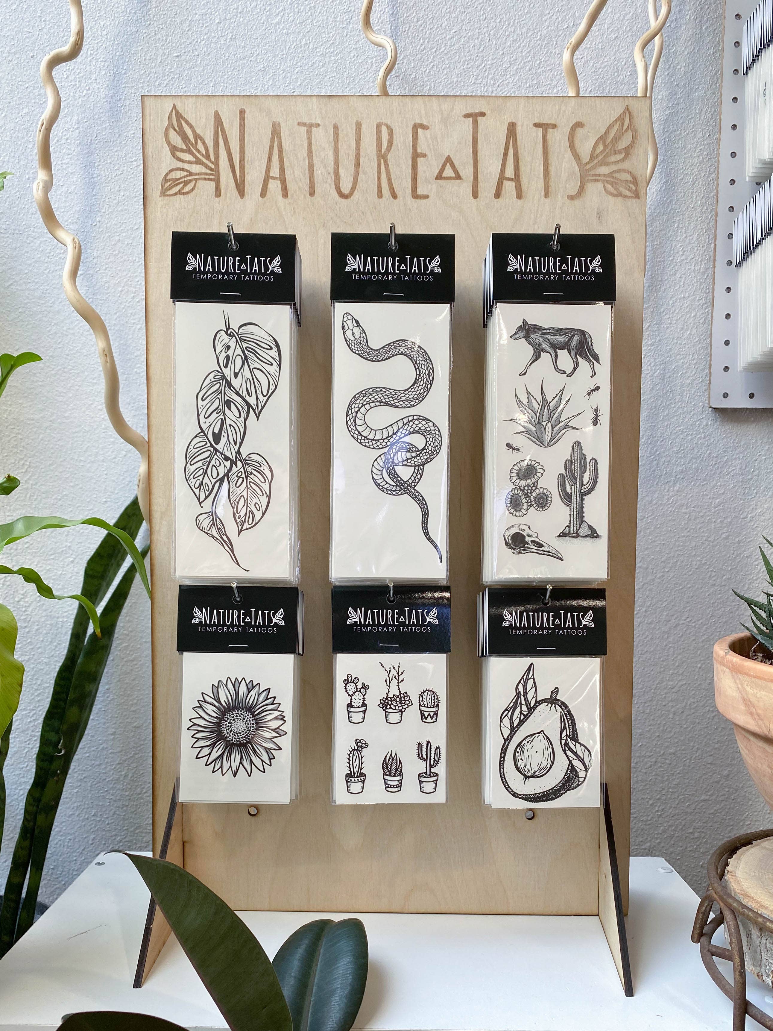NatureTats - Wholesale Retailer Display - Paper & Novelty - Temporary Tattoo Display Stand - Tall7