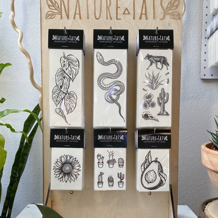 NatureTats - Wholesale Retailer Display - Paper & Novelty - Temporary Tattoo Display Stand - Tall7