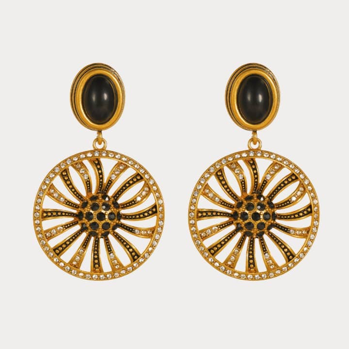 Vintage Zonnebloem Stralende Oorbellen voor wholesale door Verdivine