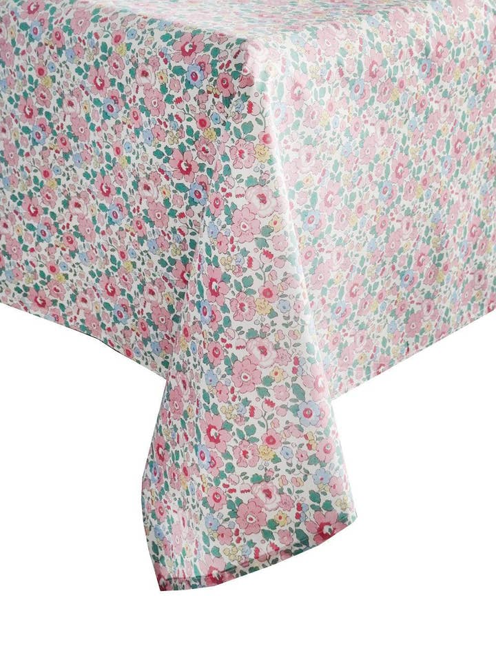 Tablecloth made with Liberty Fabric BETSY CANDY FLOSS for wholesale by Coco & Wolf