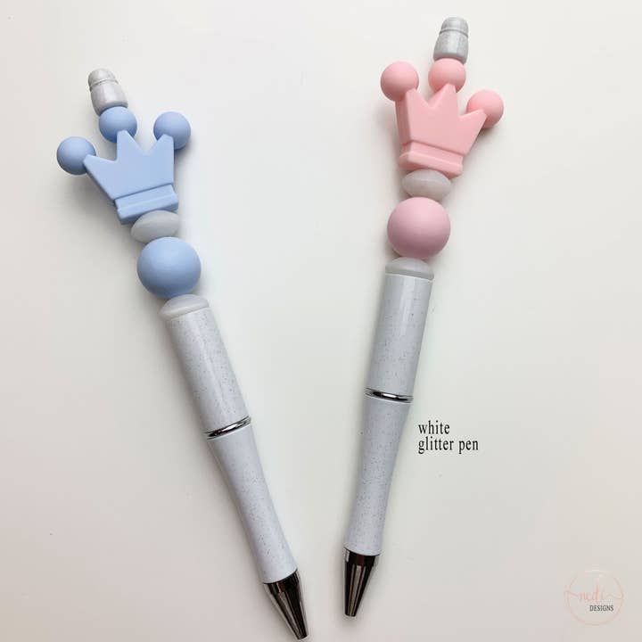 Penne Princess Crown | Inchiostro nero a sfera | Sili decorative per la vendita all'ingrosso da parte di Nedi Designs