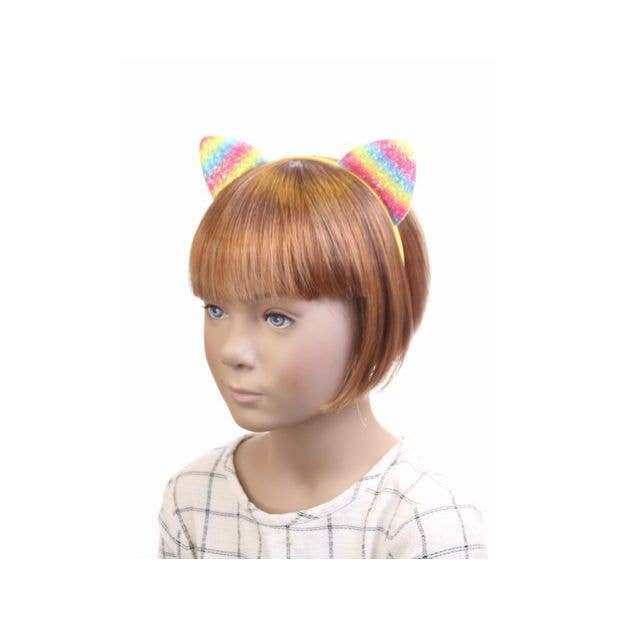 Inca UK - Wholesale Fashion Headband - Kids - Sparkly Rainbow Cat Ears On An Aliceband1