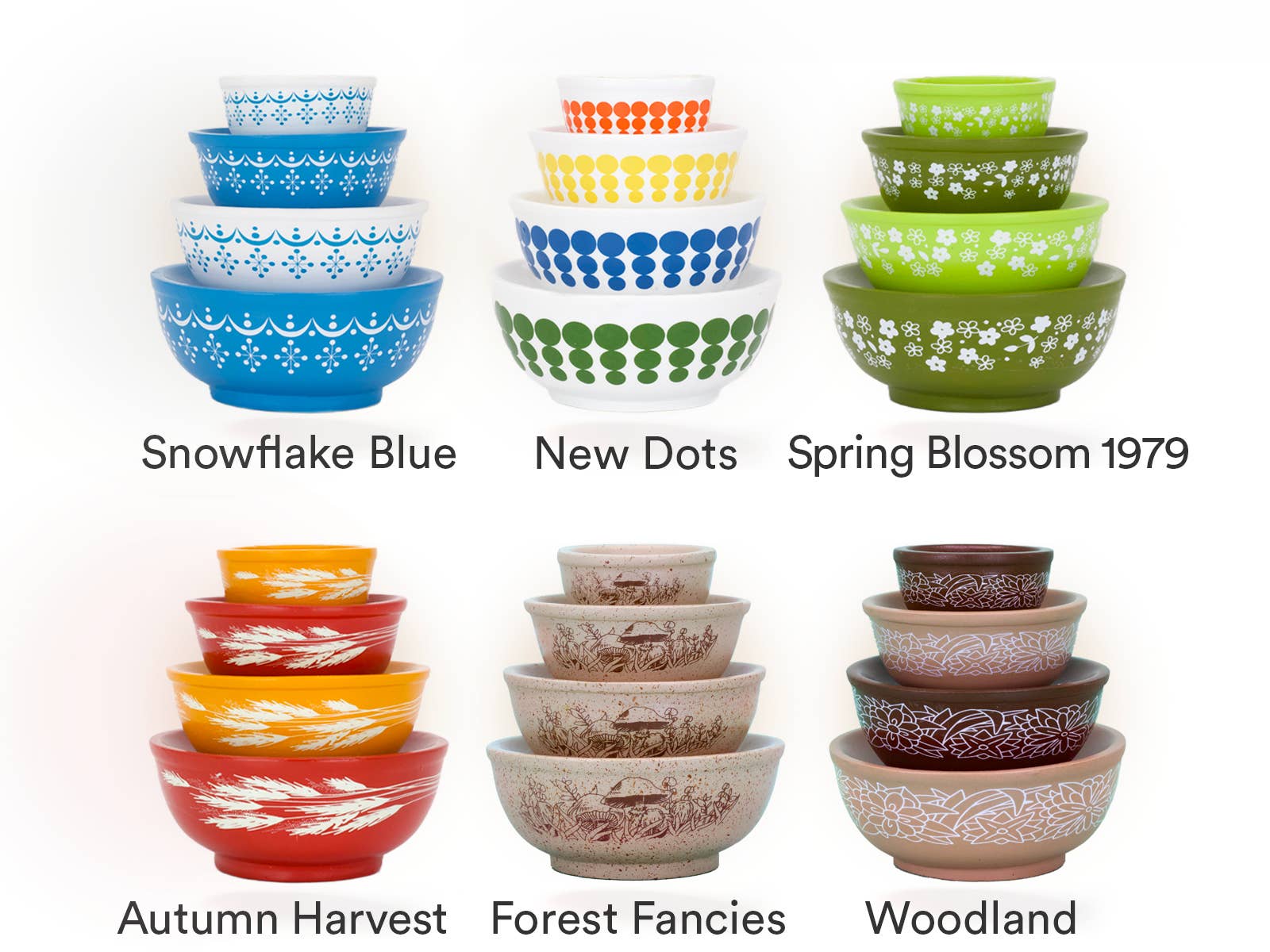 Twinkltoast - Wholesale Decorative Plate/Dish/Bowl - Mini Pyrex-Inspired Mixing Bowls – Retro Stackable Set9