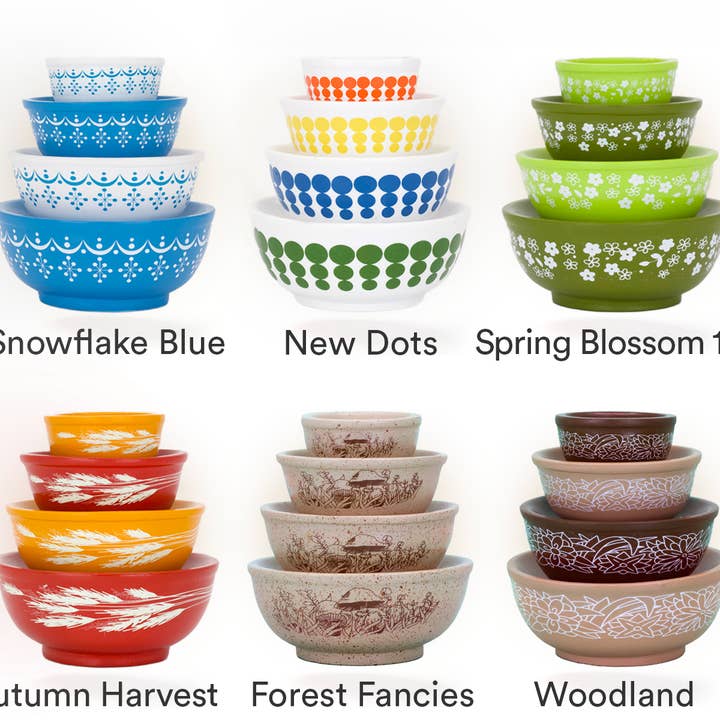 Twinkltoast - Wholesale Decorative Plate/Dish/Bowl - Mini Pyrex-Inspired Mixing Bowls – Retro Stackable Set9