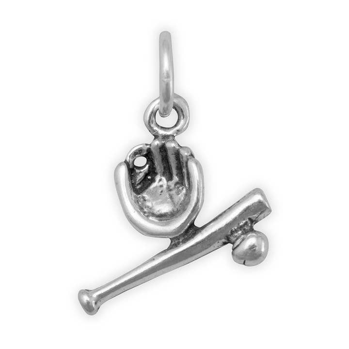 Colgante pequeño con forma de murciélago, bola o guante para venta al por mayor de Silver Stars Collection