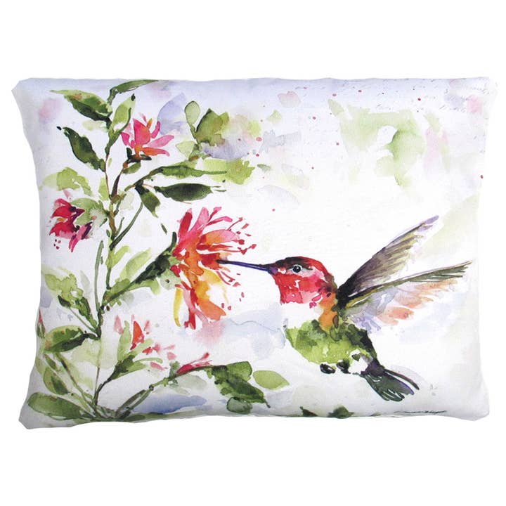 Pillow - Hummers w/ Hanging Plant 2 indoor / outdoor cushion for wholesale by Magnolia Casual