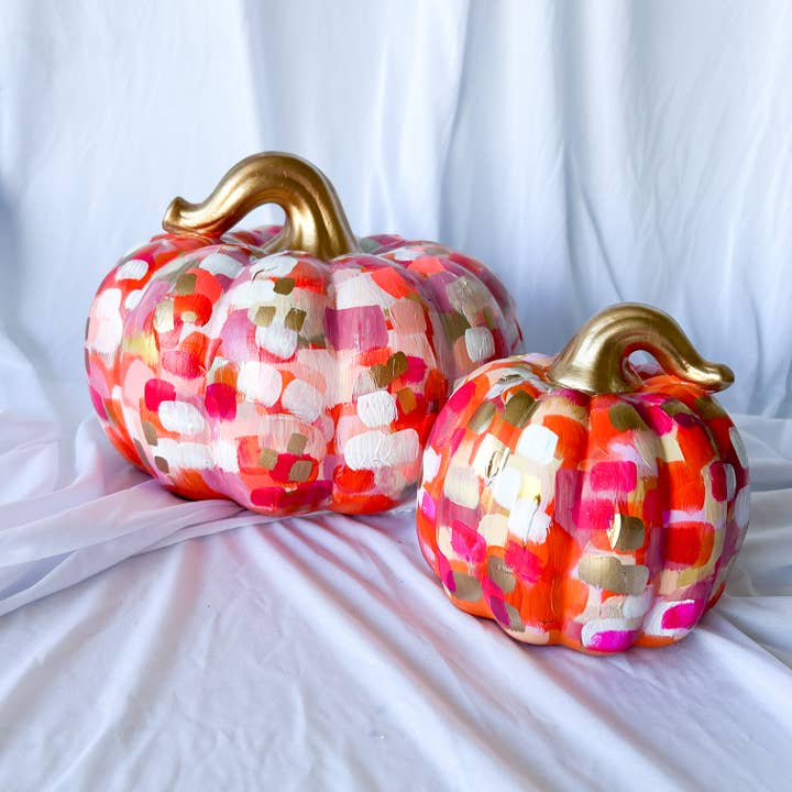 Grande Abóbora Abstrata Laranja e Rosa por atacado de Jessica Reynolds Art