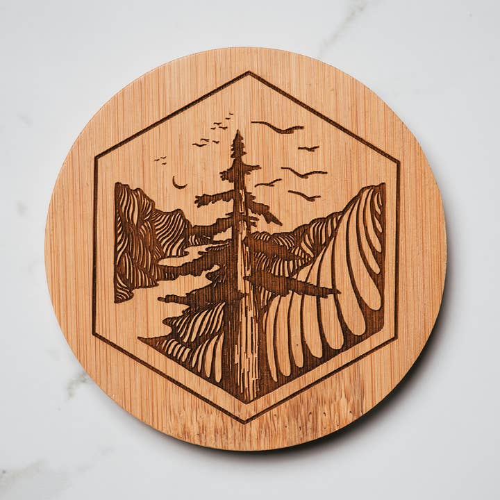 Sottobicchiere Lone Redwood per la vendita all'ingrosso da parte di Dom Chi Designs