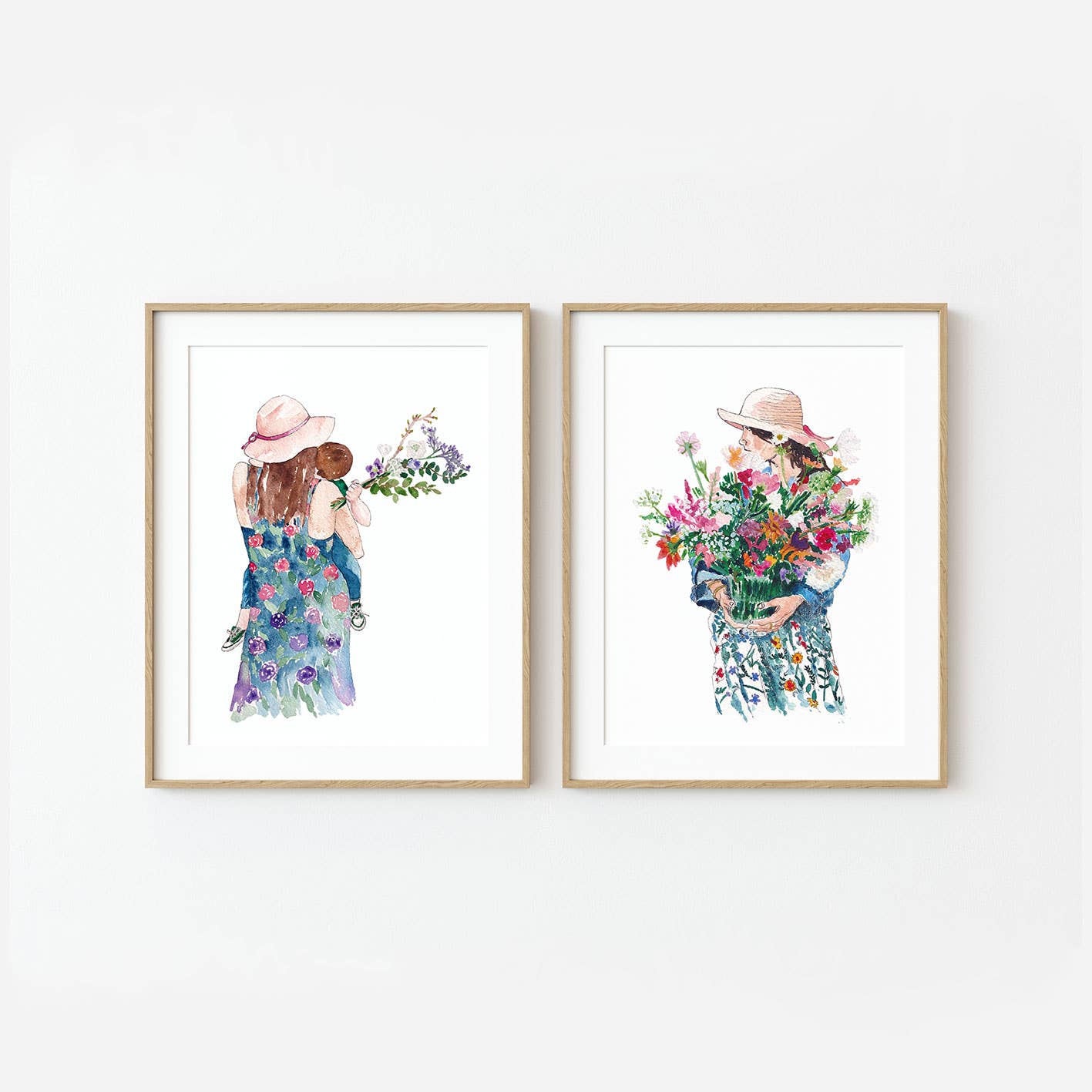 Jenny Vellacott - Wholesale Art Print - Art Print Woman with Flower Print Floral Design3