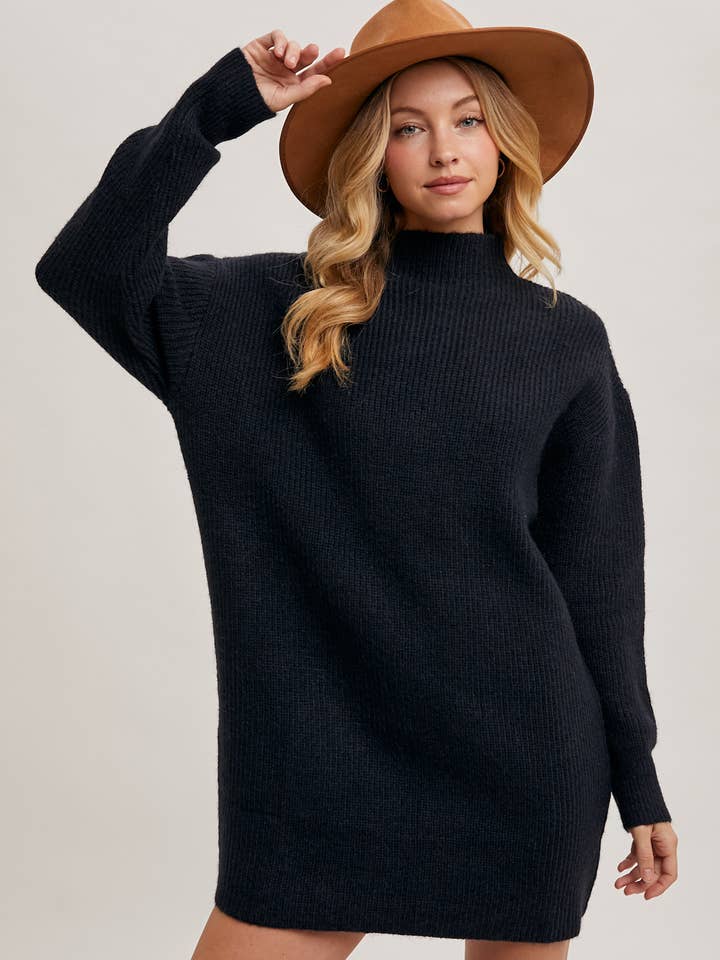 Bluivy - Wholesale Dress - Women's - MOCK NECK KNIT SWEATER MINI DRESS19