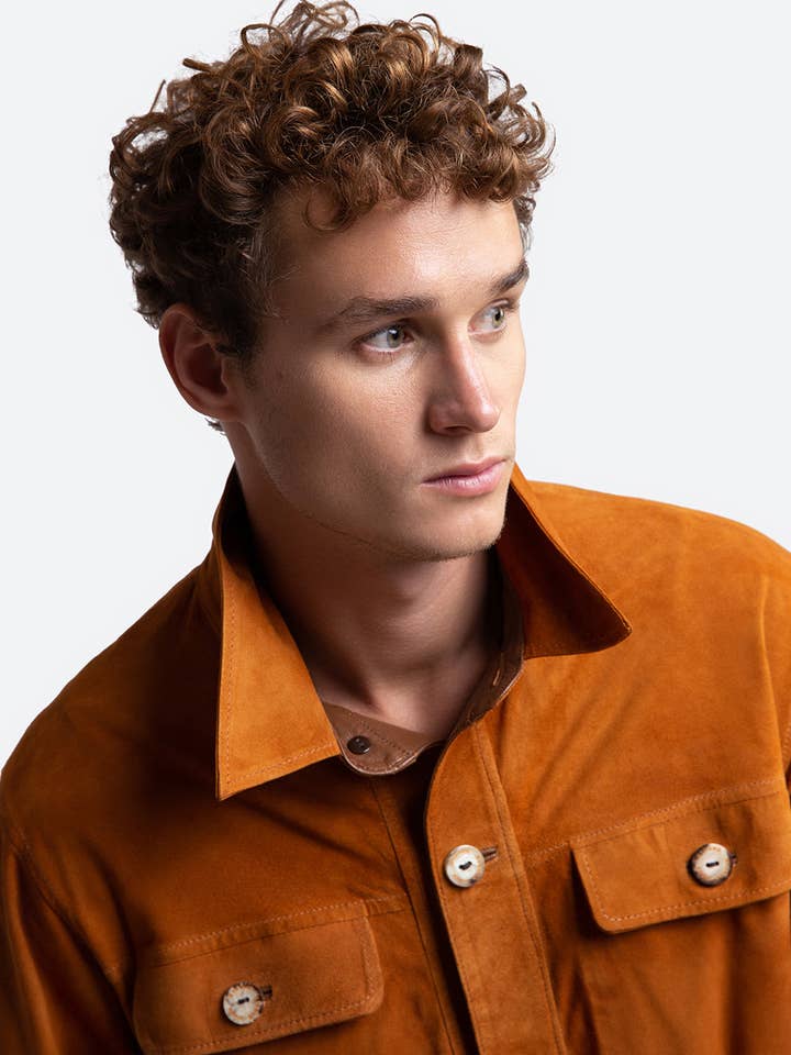 Gaucho Buenos Aires - Wholesale Shirt Jacket/Shacket - Men's - Sandro Suede Overshirt in Cognac4