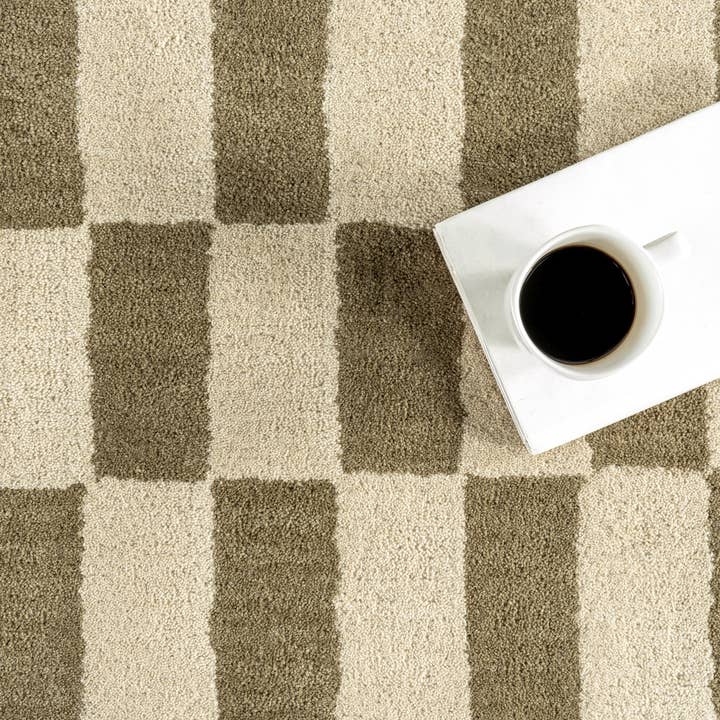 RUGS USA - Wholesale Area Rug - Kia Checkerboard Wool Area Rug