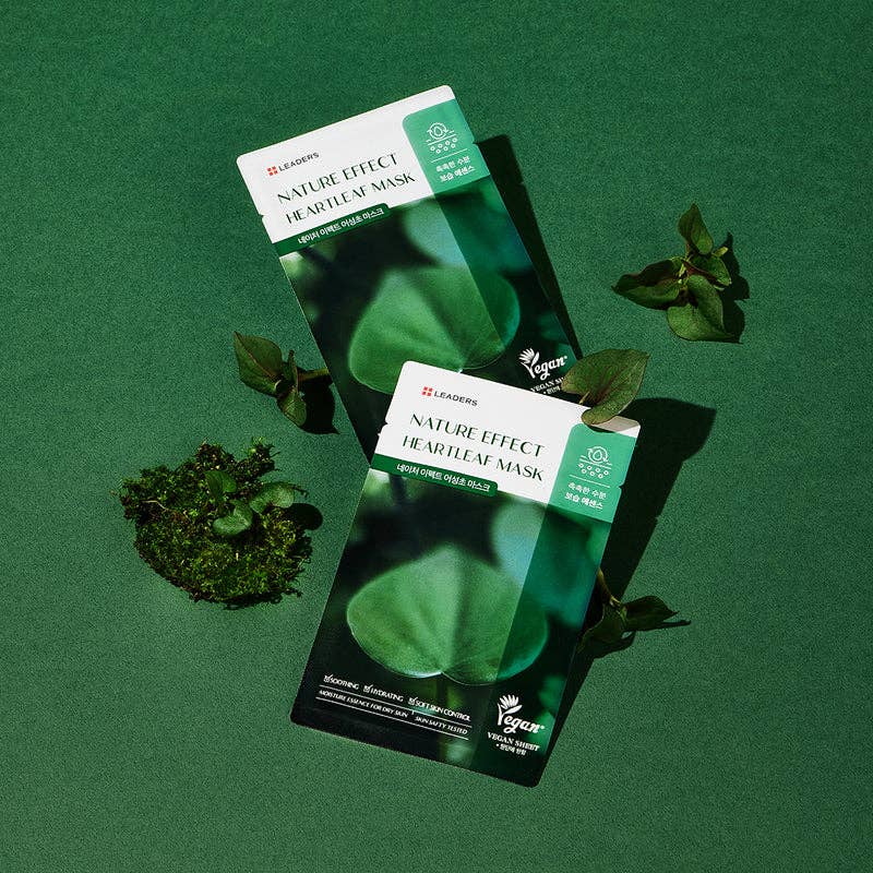 Leaders Cosmetics USA - Vente Masque pour le visage - Masque en forme de cœur Nature Effect (10 feuilles)1