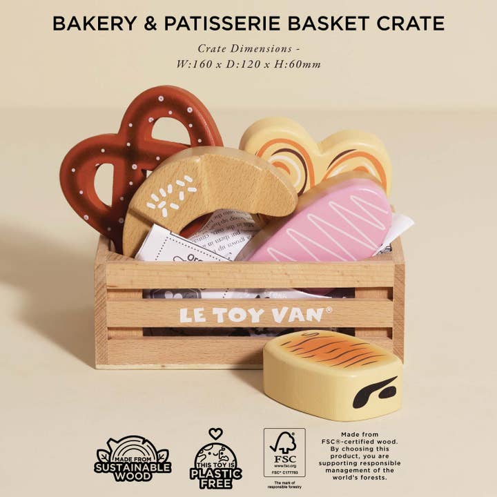 Le Toy Van, Inc. - Wholesale Toy Set - Kids - Bakery & Patisserie Wooden Market Crate2