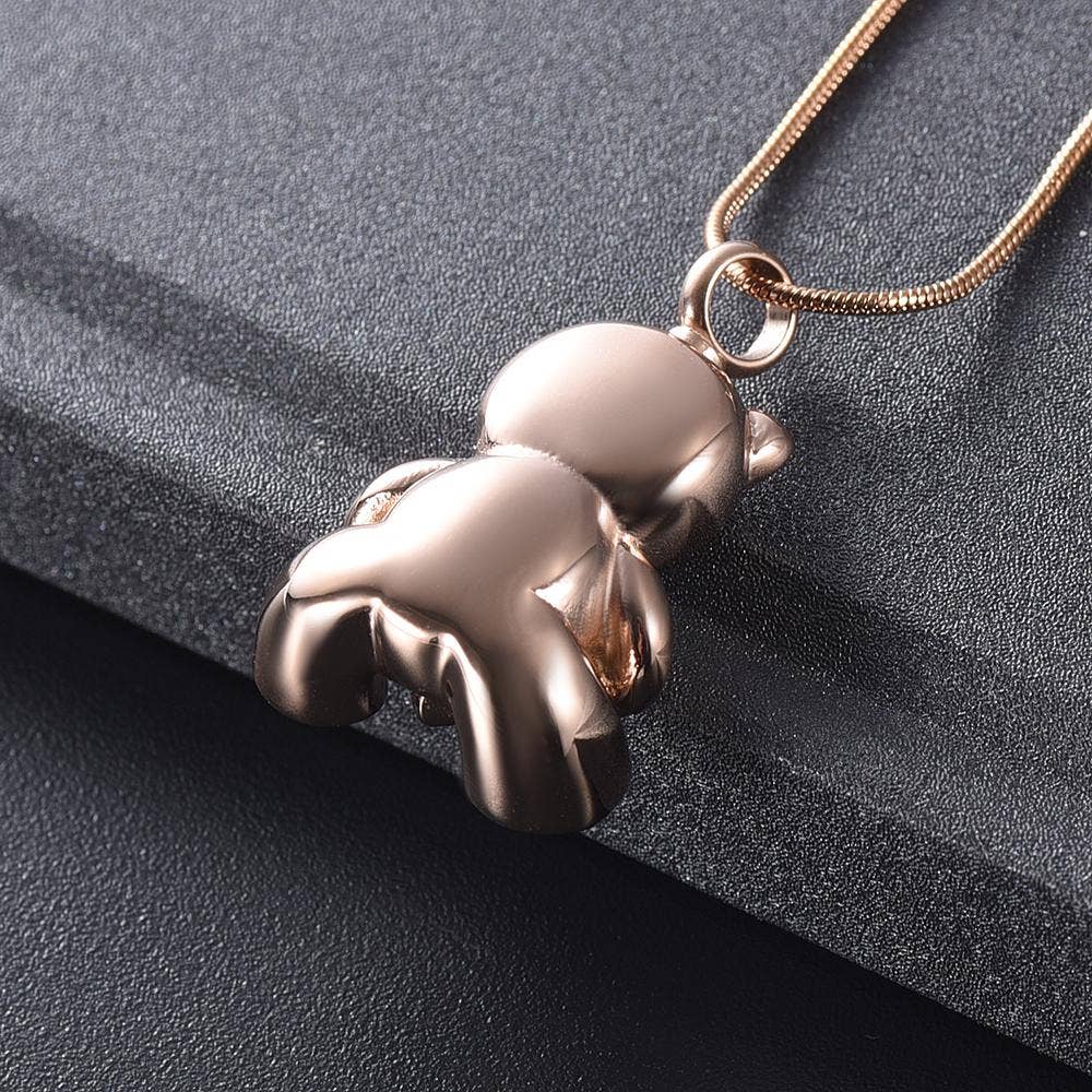 Cherished Emblems - Wholesale Pendant/Charm Necklace - Cute Teddy Bear With Heart Cremation Urn Necklace17
