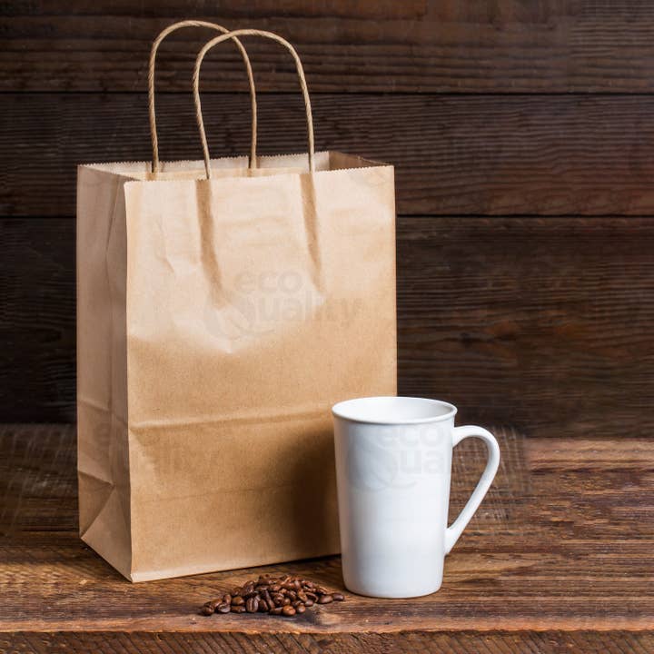 EcoQuality - Wholesale Gift Bag - 8x4.5x10.25 Tiny Kraft Paper Gift Bags
