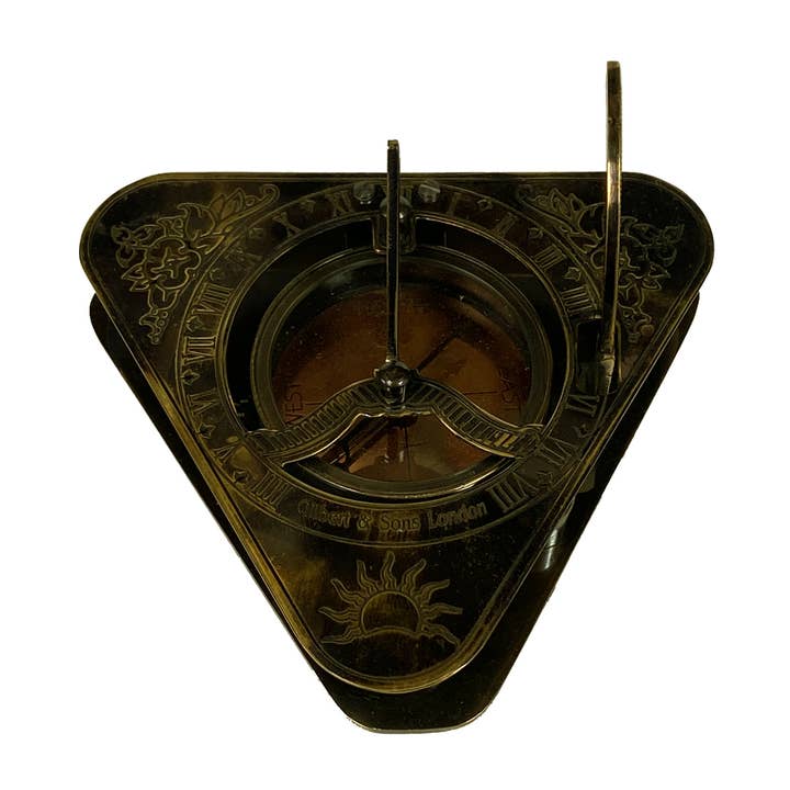 Madison Bay Co. - Historical Home Decor Reproductions - Vendita all'ingrosso Bussola - Bussola con meridiana in ottone anticato con scatola di legno, 4-1/2”4