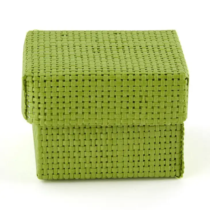 Weddingstar Inc. – wholesale Party favour bag/box – Natural Woven Favour Boxes With Lids - Grass Green (6)1