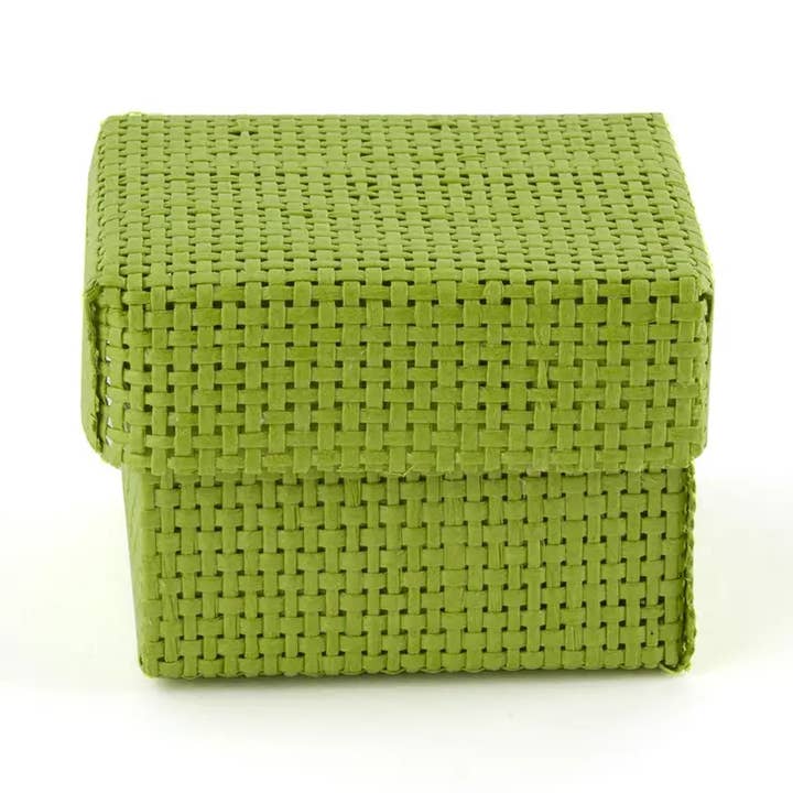 Weddingstar Inc. – wholesale Party favour bag/box – Natural Woven Favour Boxes With Lids - Grass Green (6)1