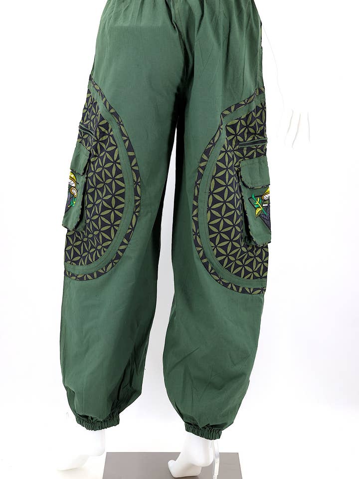 Himalaya Handmade - Wholesale Pants - Women's - Cotton Hippie Handmade Harem Mushroom Embroidered Bohemian Pants23