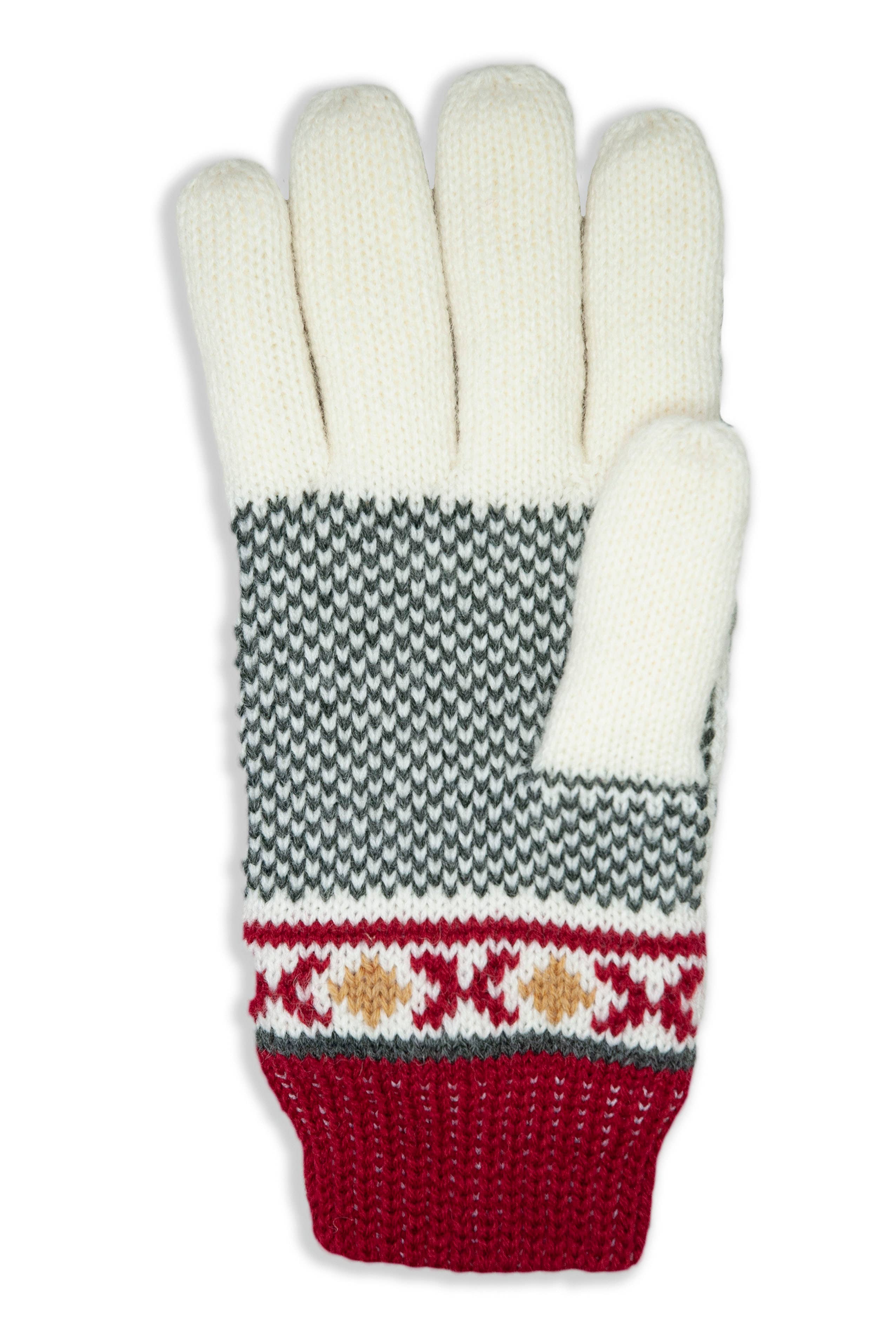 Börjesson Handskar – Luvas - Mulher por atacado – Luvas de Tricô Snapp com padrão nórdico e rena2