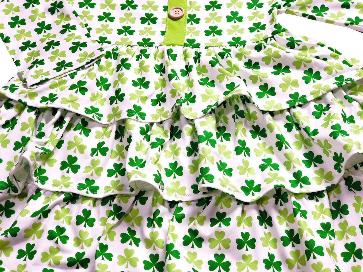 Angeline Kids - Wholesale Top & Leggings Set - Kids - Girls St Patricks Day Shamrock Clover Tiered Top Leggings Se3