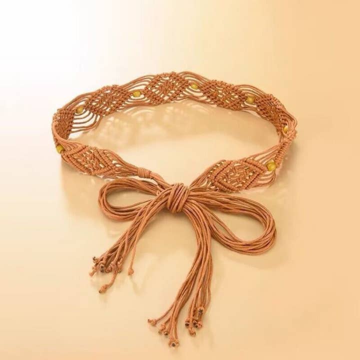 Funkyrel® Atzbranding Limited – wholesale Belt – Women's – Beco - Hollow Knitted Tassel Belt2