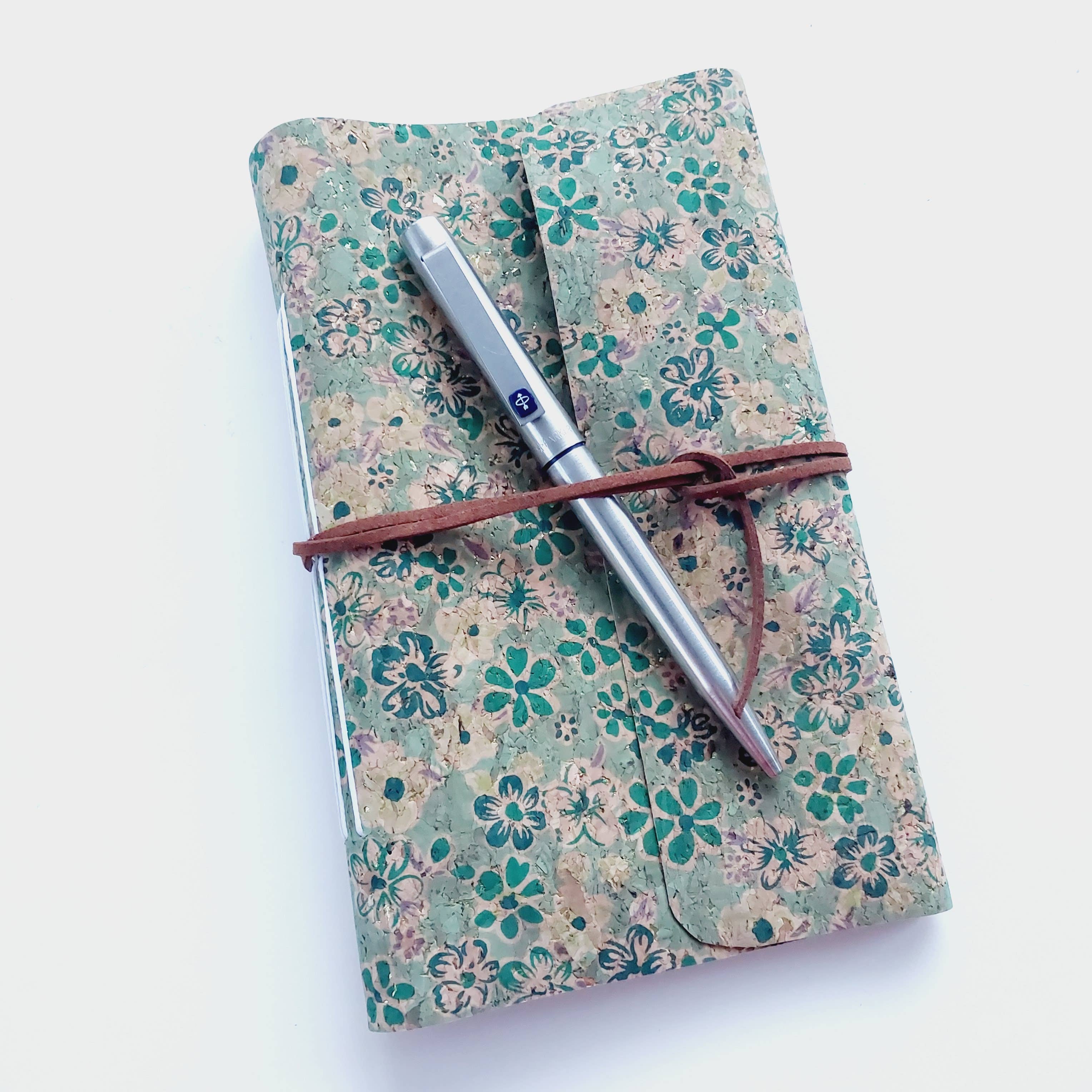 Sarah Lou Crafts – wholesale Notebook – Green Floral Cork Notebook Journal4