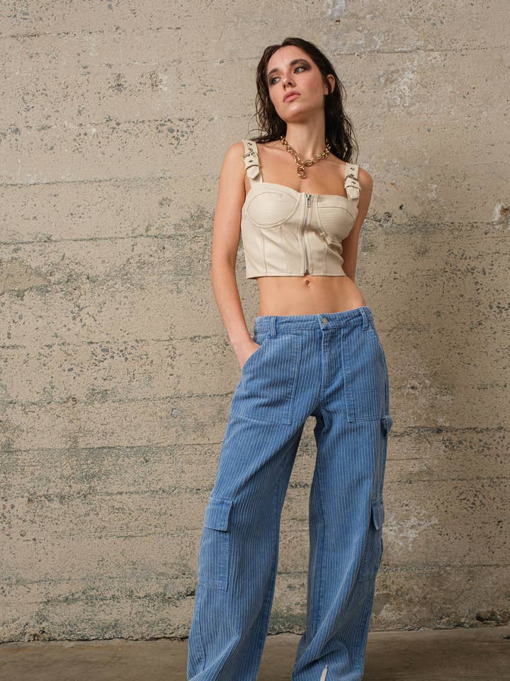 CALÇAS CORDUROY CARGO S80334 por atacado de Signature 8