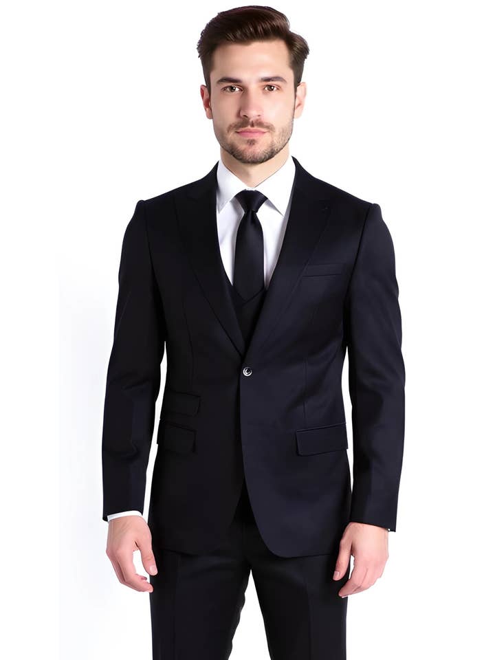 Ferrecci - Wholesale Suit Set - Men's - Rockford Hunter Green Peak Lapel Double Breasted Suit - Slim2