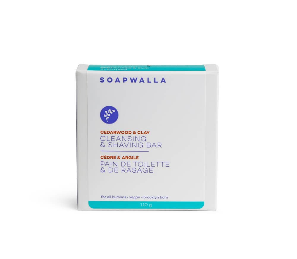 Soapwalla - Wholesale Bar Soap - Cedarwood & Clay Cleansing Bar, 110gr
