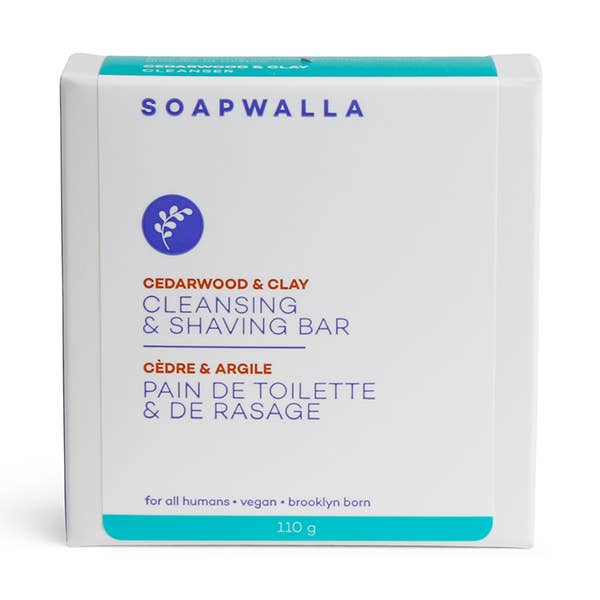 Soapwalla - Wholesale Bar Soap - Cedarwood & Clay Cleansing Bar, 110gr