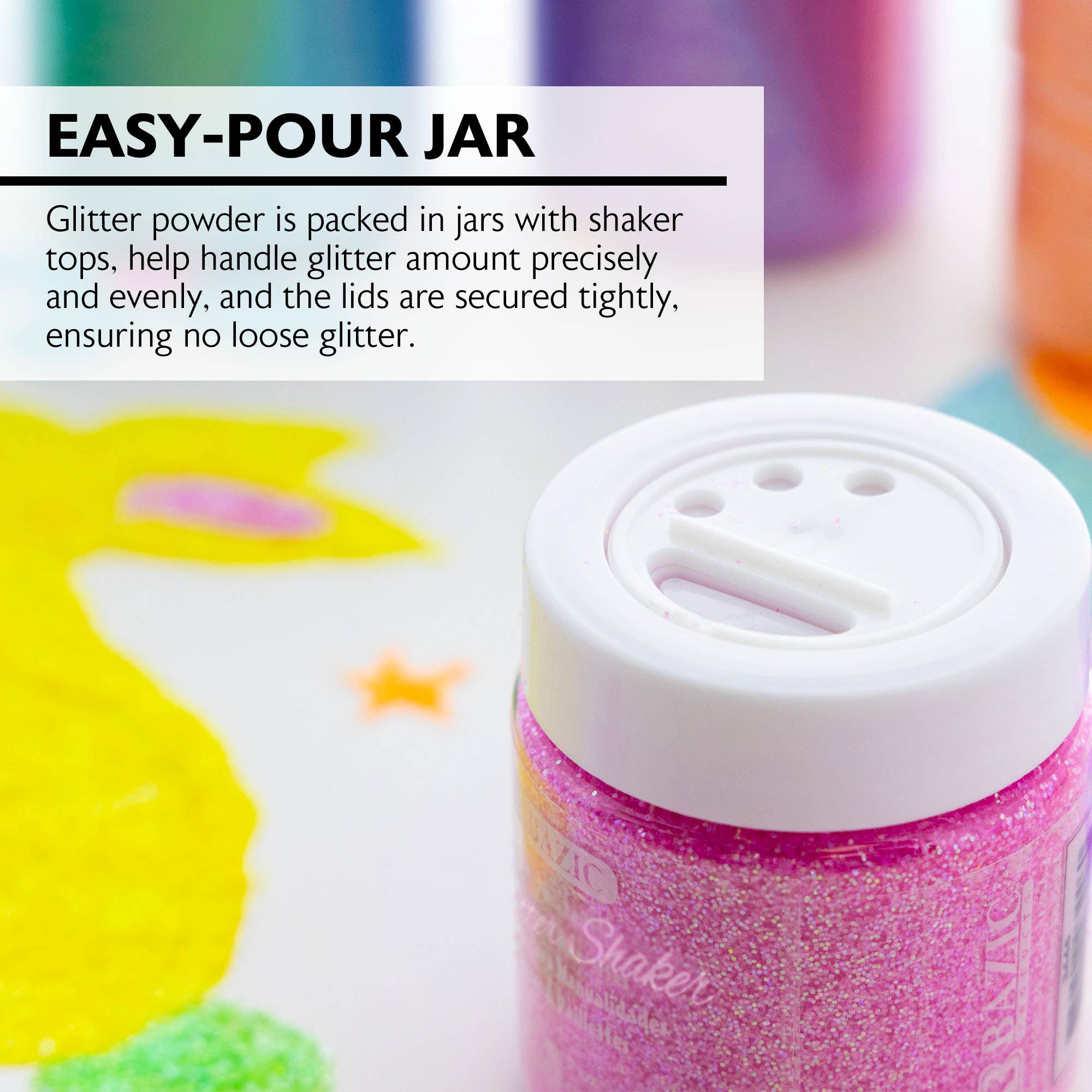 BAZIC Products - Wholesale Body Glitter/Shimmer - Glitter Shaker 56.6g / 2 Oz. Neon Color3
